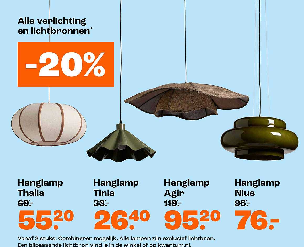 Alle verlichting en lichtbronnen* -20%