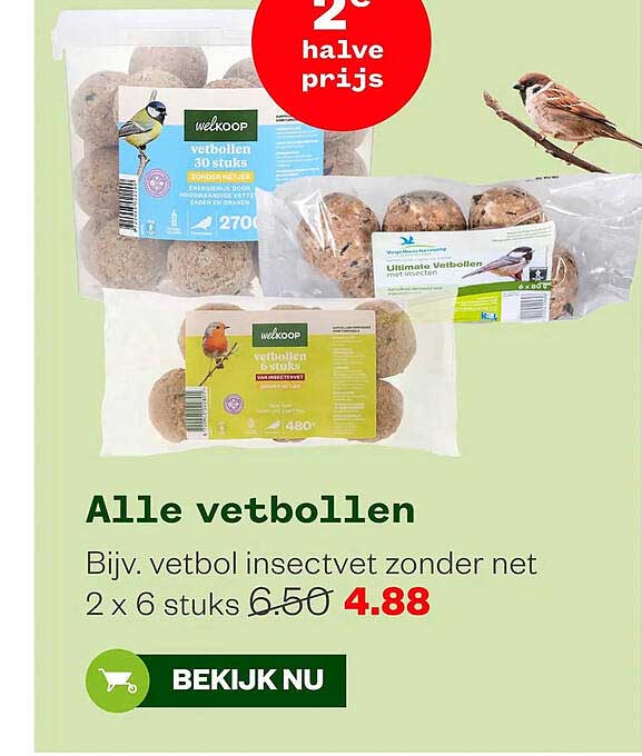 Alle vetbollen 2e halve prijs