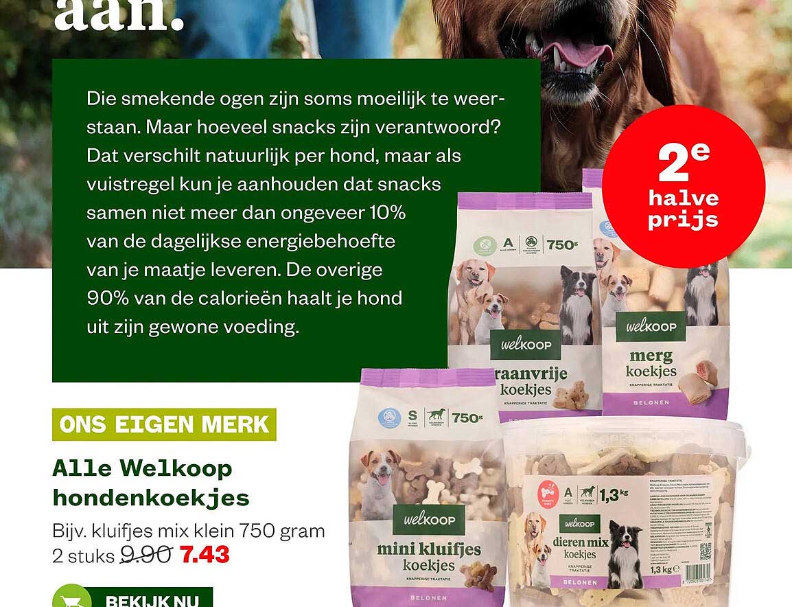 Alle Welkoop hondenkoekjes 2e halve prijs