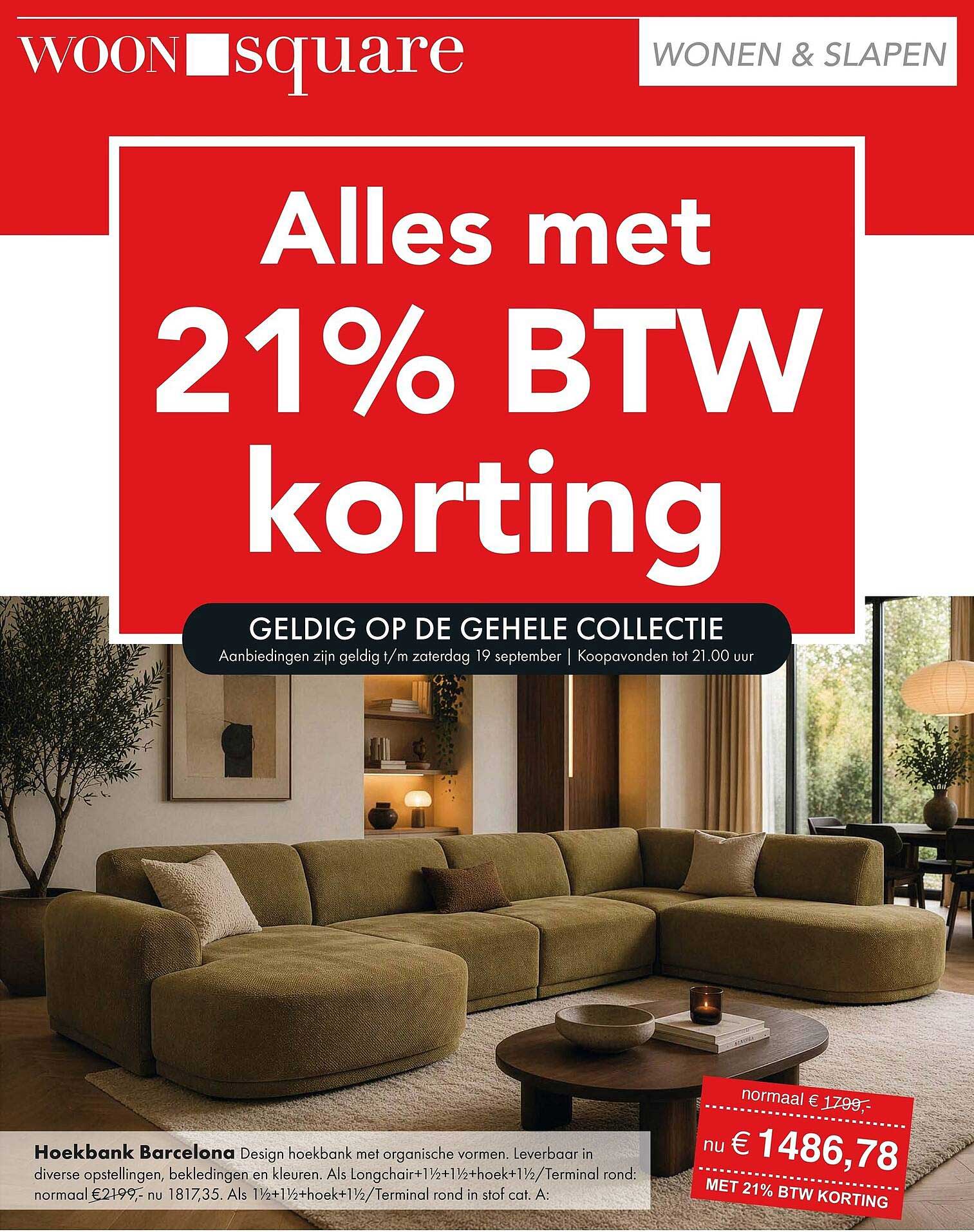 Alles met 21% BTW korting