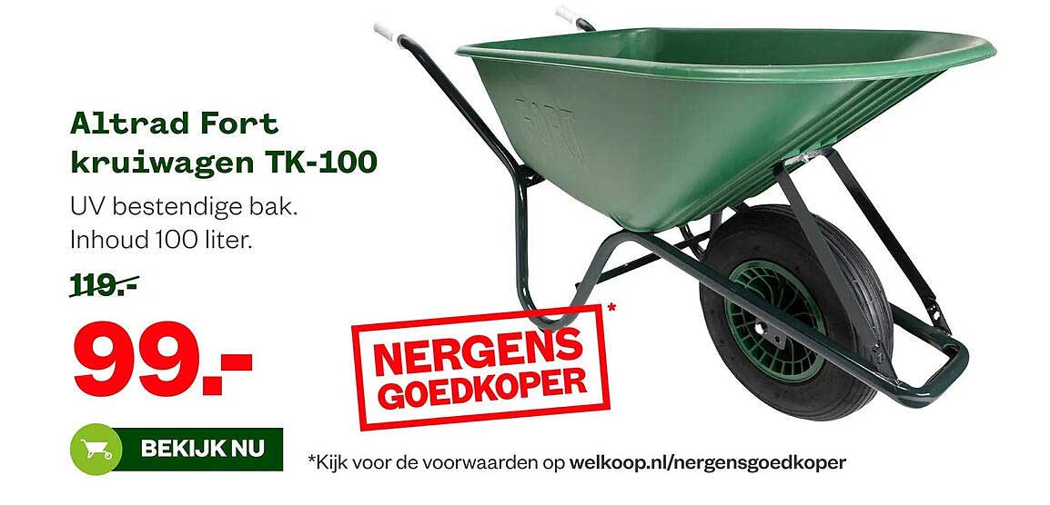 Altrad Fort kruiwagen TK-100 NERGENS GOEDKOPER