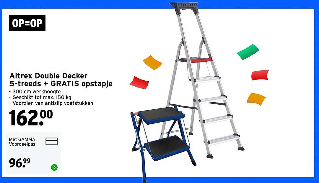 Altrex Double Decker 5-treeds + GRATIS opstapje
