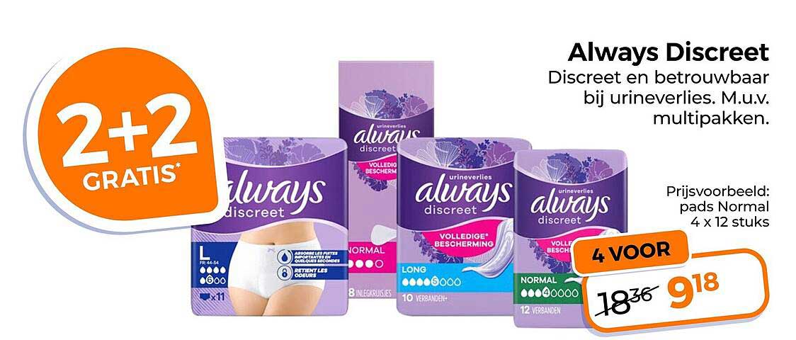 Always Discreet 2+2 GRATIS