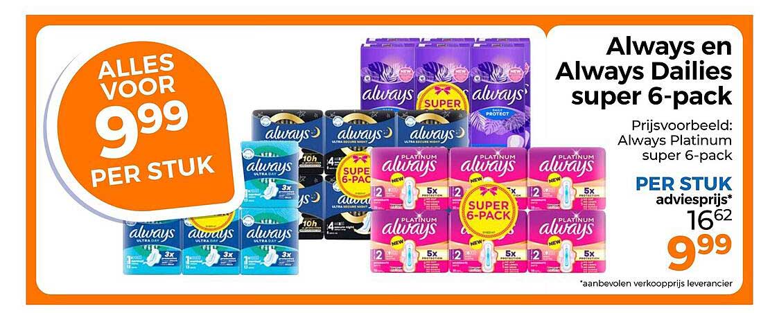 Always en Always Dailies super 6-pack