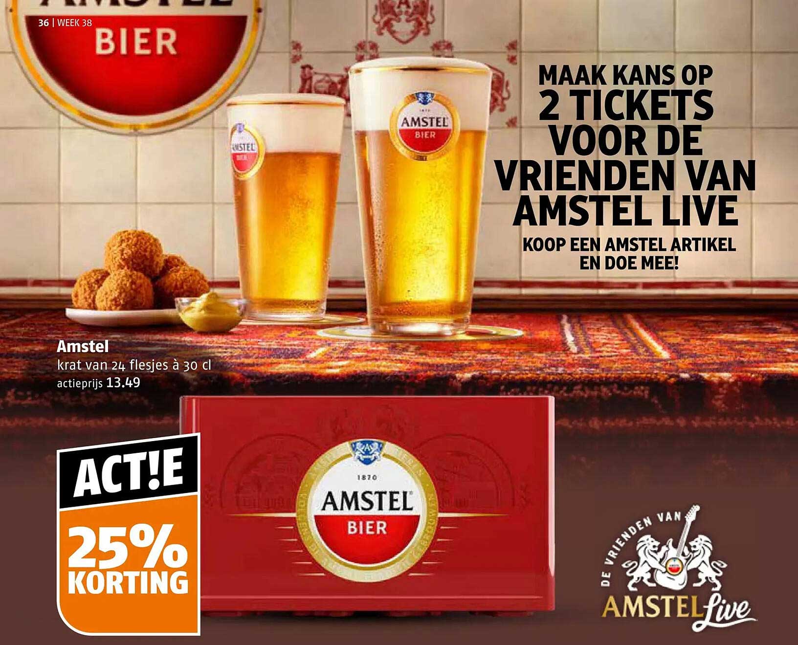 Amstel krat van 24 flesjes à 30 cl 25% korting