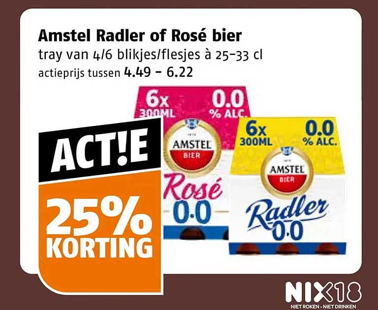 Amstel Radler of Rosé bier