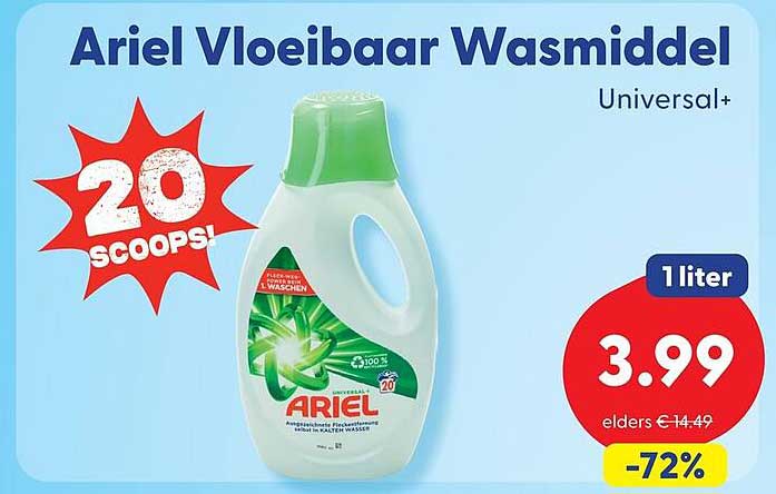 Ariel Vloeibaar Wasmiddel Universal+ 20 SCOOPS! 1 liter