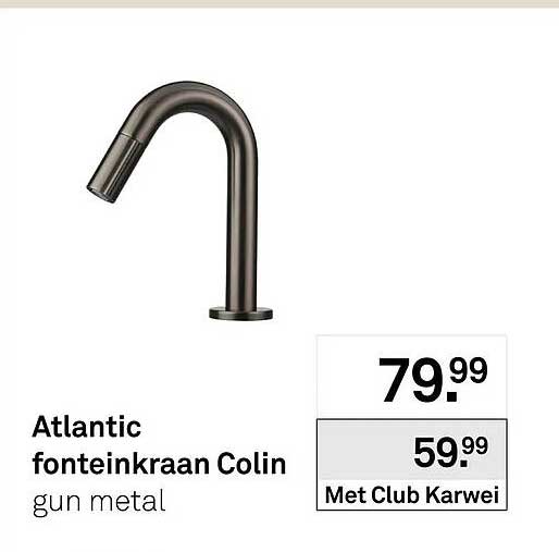 Atlantic fonteinkraan Colin gun metal