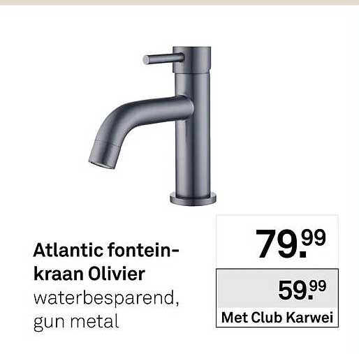 Atlantic fonteinkraan Olivier waterbesparend, gun metal