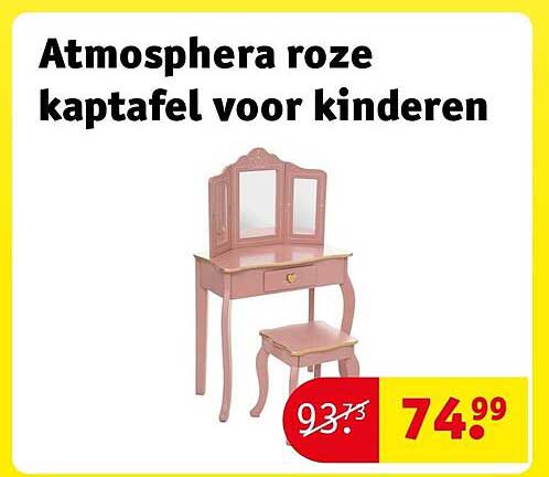 Atmosphera roze kaptafel voor kinderen