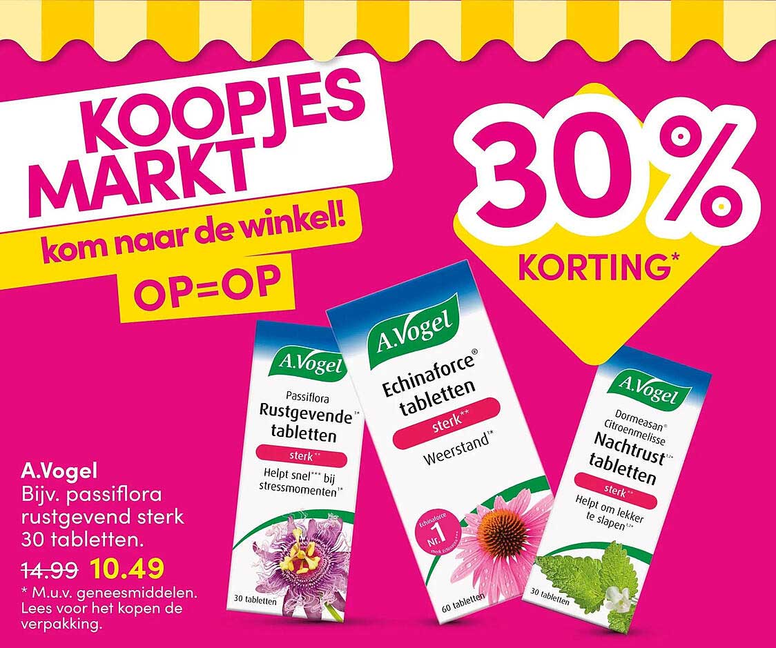 A.Vogel, Bijv. passiflora rustgevend sterk 30 tabletten. 30% KORTING*