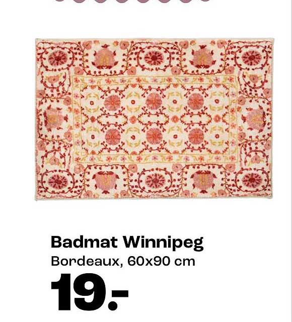 Badmat Winnipeg Bordeaux, 60x90 cm