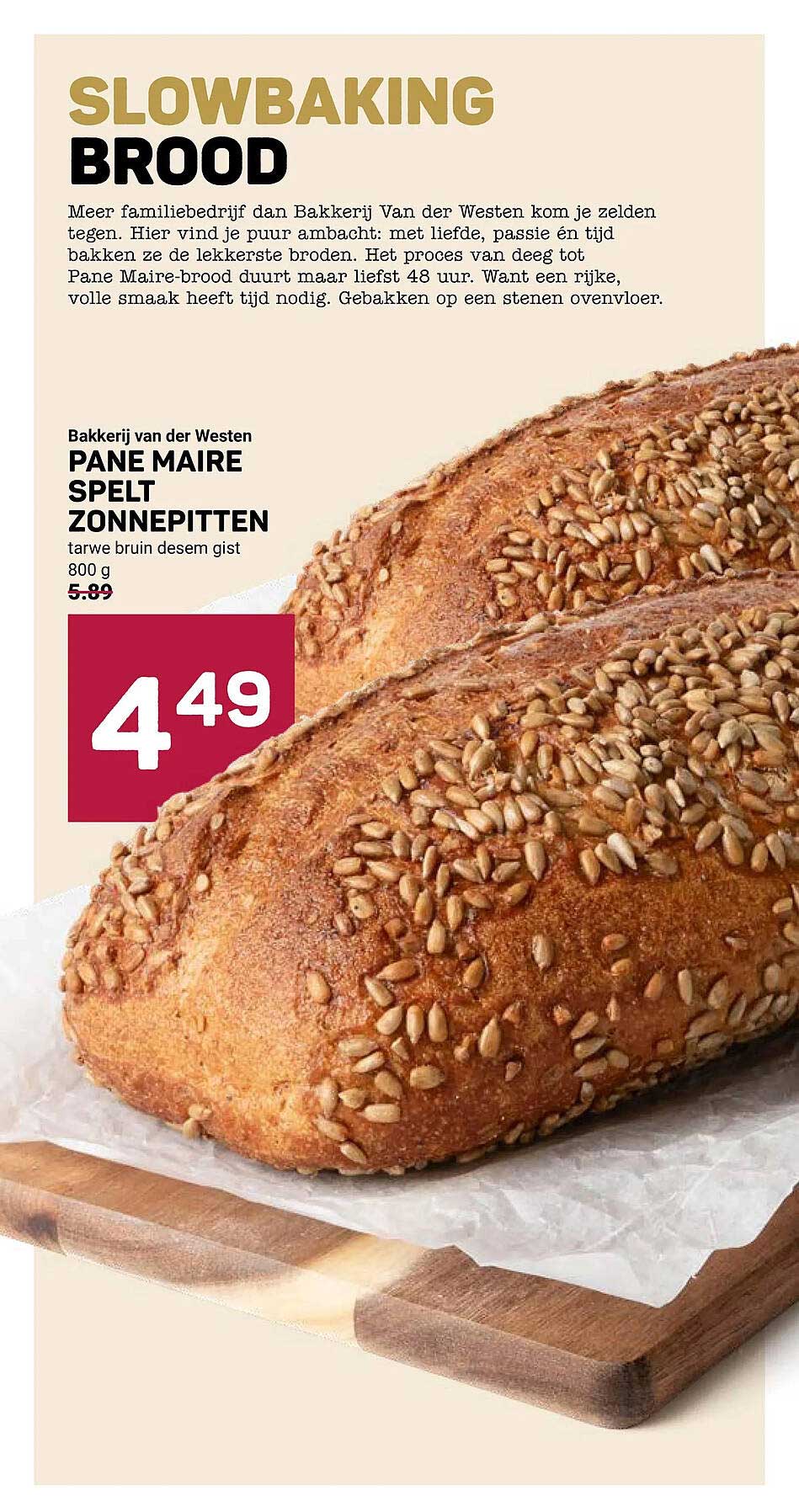 Bakkerij van der Westen PANE MAIRE SPELT ZONNEPITTEN