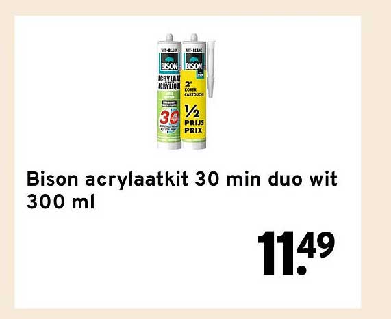 Bison acrylaatkit 30 min duo wit 300 ml