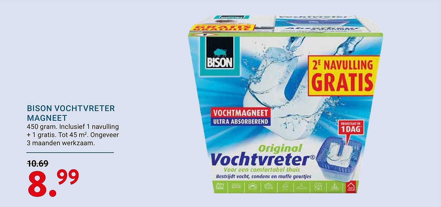BISON VOCHTVRETER MAGNEET 2e navulling gratis