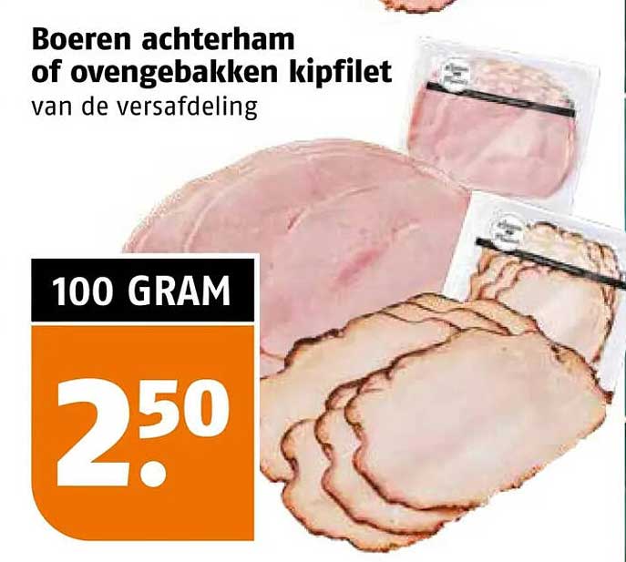 Boeren achterham of ovengebakken kipfilet van de versafdeling