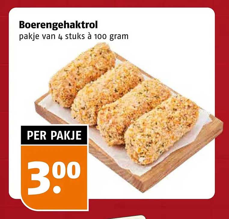 Boerengehaktrol pakje van 4 stuks à 100 gram