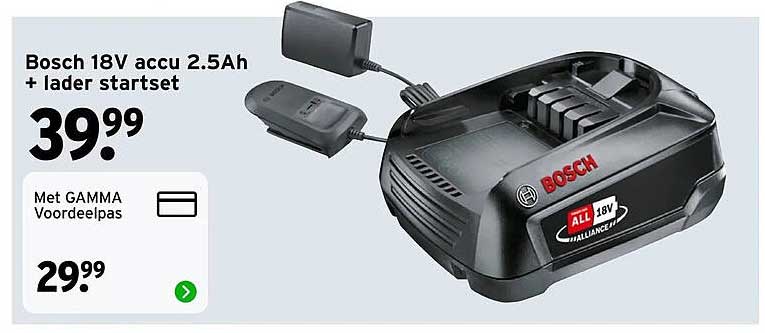 Bosch 18V accu 2.5Ah + lader startset
