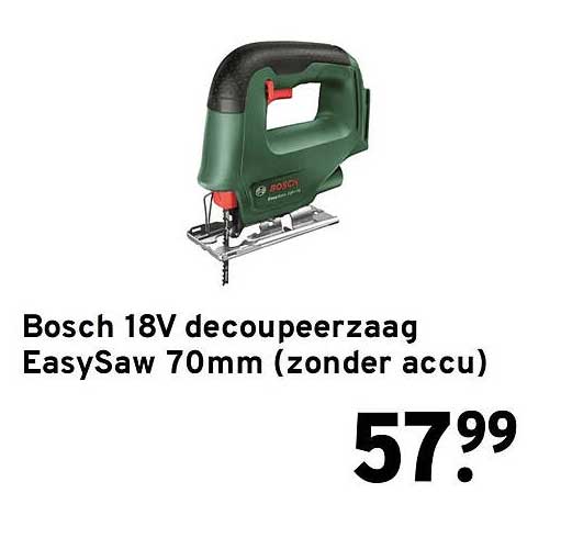 Bosch 18V decoupeerzaag EasySaw 70mm (zonder accu)