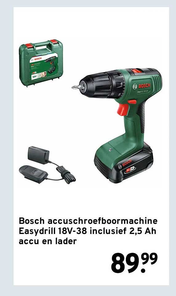 Bosch accuschroefboormachine Easydrill 18V-38 inclusief 2,5 Ah accu en lader
