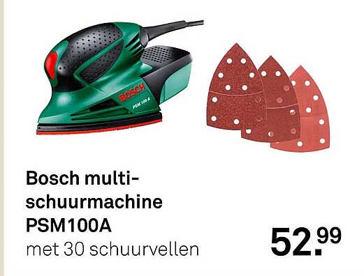 Bosch multi-schuurmachine PSM100A met 30 schuurvellen