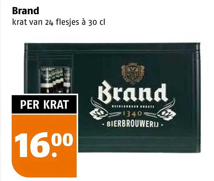 Brand krat van 24 flesjes à 30 cl