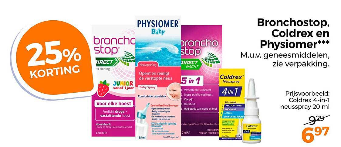 Bronchostop, Coldrex en Physiomer***
