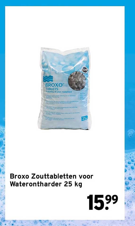 Broxo Zouttabletten voor Waterontharder 25 kg