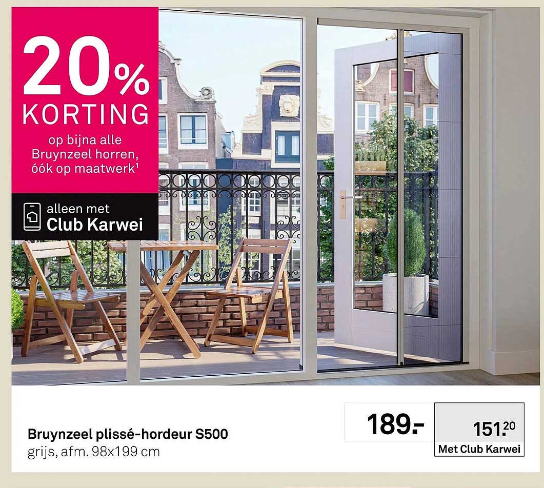 Bruynzeel plissé-hordeur S500 20% KORTING