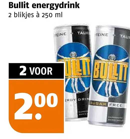 Bullit energydrink 2 blikjes à 250 ml