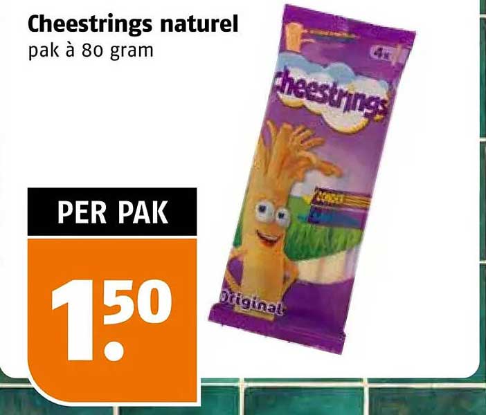 Cheestrings naturel pak à 80 gram