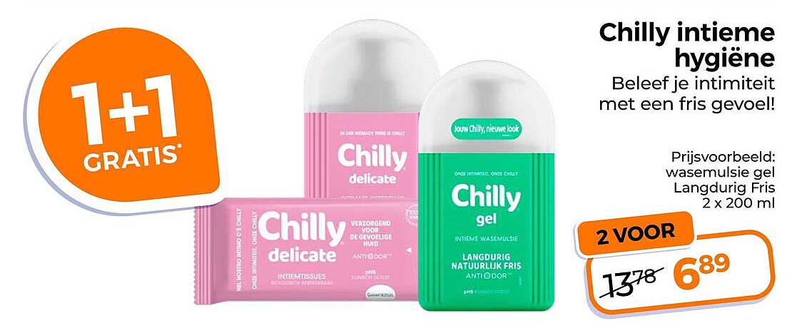 Chilly intieme hygiëne 1+1 GRATIS
