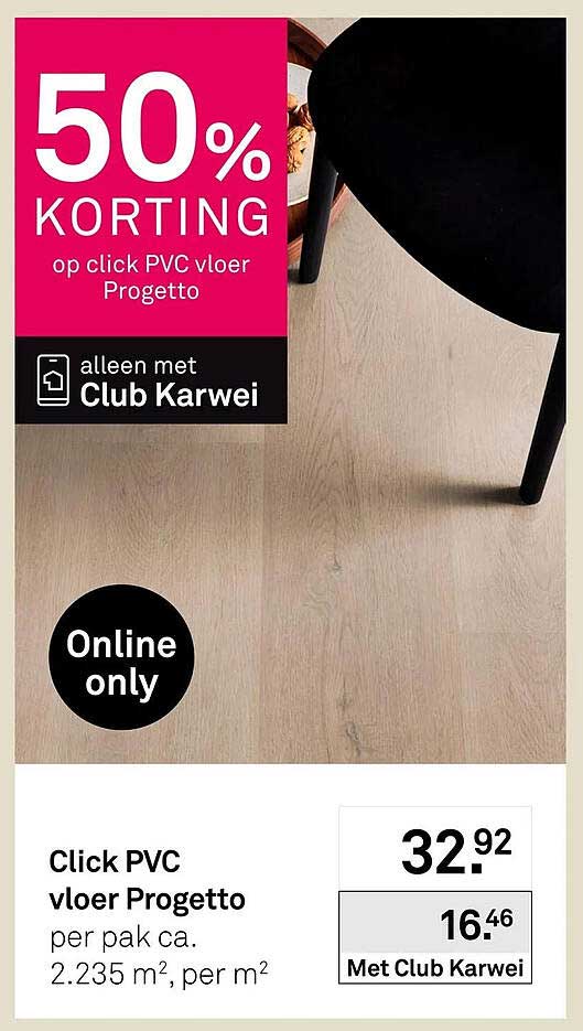Click PVC vloer Progetto 50% KORTING op click PVC vloer Progetto