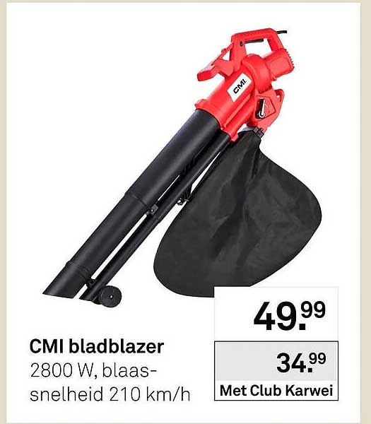 CMI bladblazer 2800 W, blaassnelheid 210 km/h