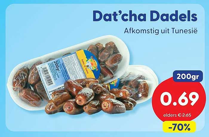 Dat’cha Dadels Afkomstig uit Tunesië 200gr -70%
