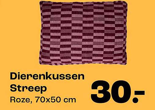Dierenkussen Streep Roze, 70x50 cm