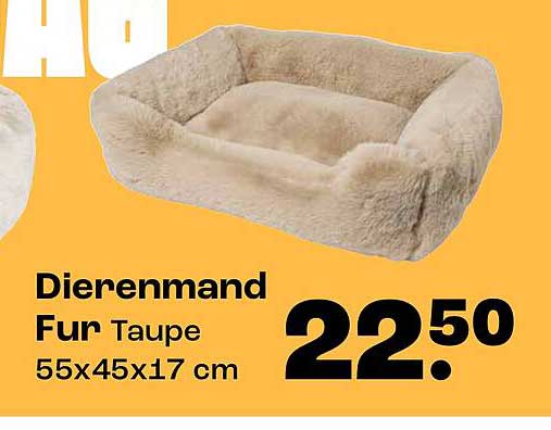 Dierenmand Fur Taupe 55x45x17 cm