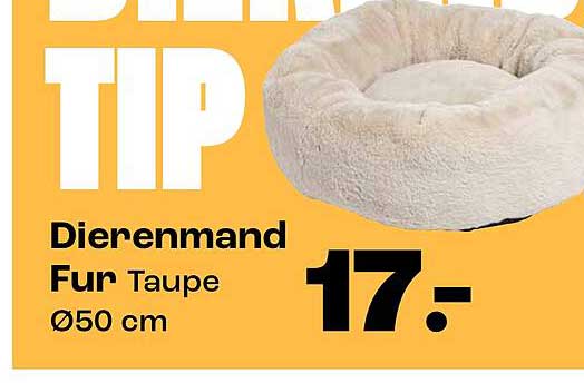 Dierenmand Fur Taupe Ø50 cm