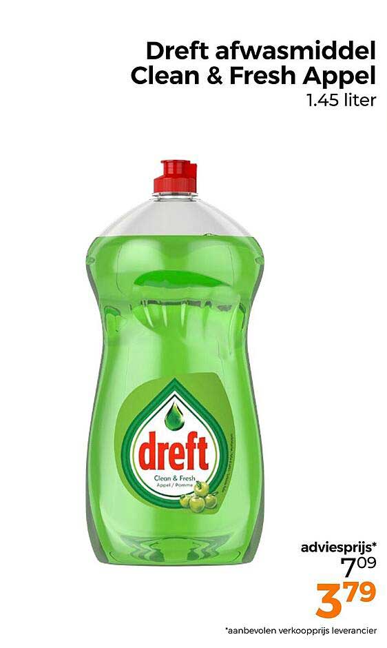 Dreft afwasmiddel Clean & Fresh Appel 1.45 liter