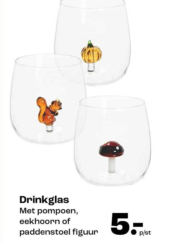 Drinkglas Met pompoen, eekhoorn of paddenstoel figuur