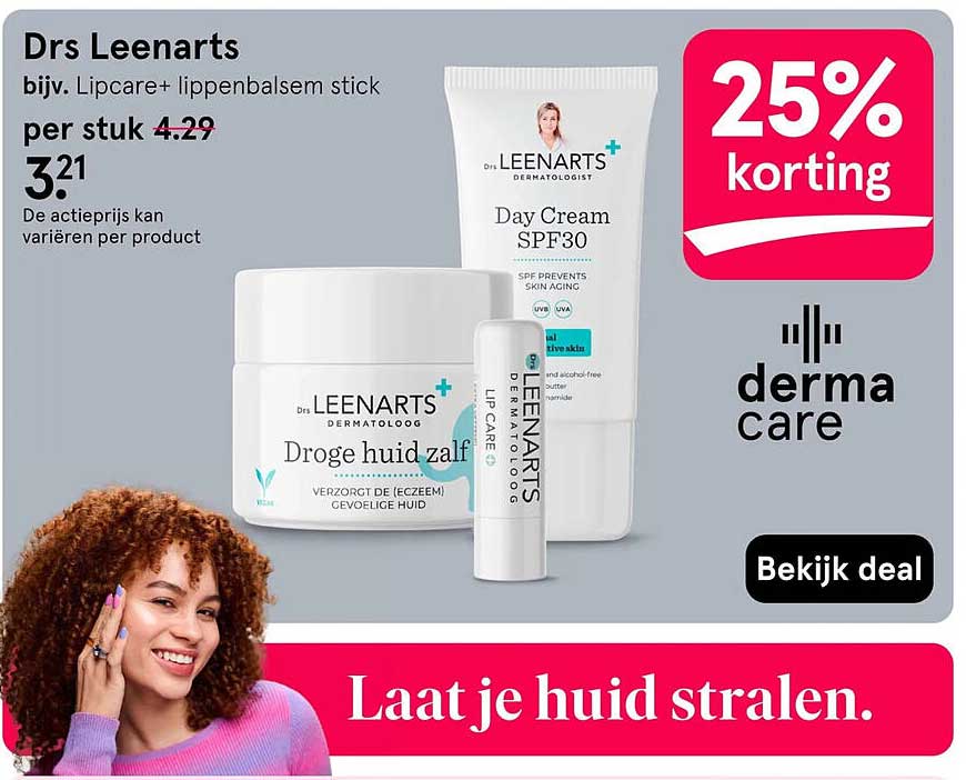 Drs Leenarts, bijv. Lipcare+ lippenbalsem stick 25% korting