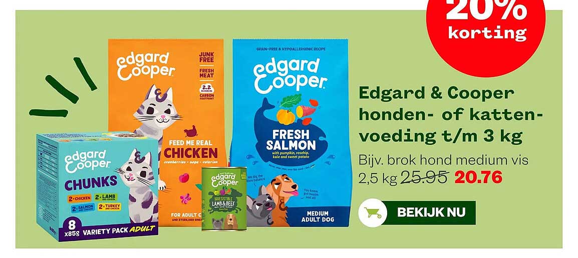 Edgard & Cooper honden- of kattenvoeding t/m 3 kg