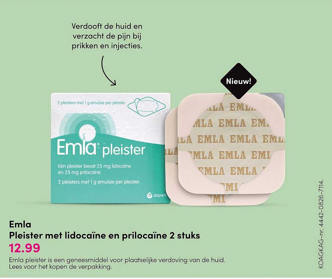 Emla Pleister met lidocaïne en prilocaïne 2 stuks