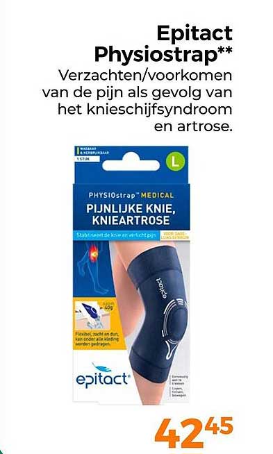 Epitact Physiostrap** Verzachten/voorkomen van de pijn als gevolg van het knieschijfsyndroom en artrose.