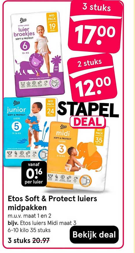 Etos Soft & Protect luiers midpakken