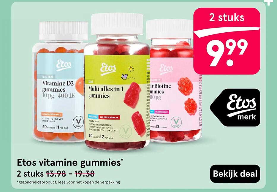 Etos vitamine gummies* 2 stuks