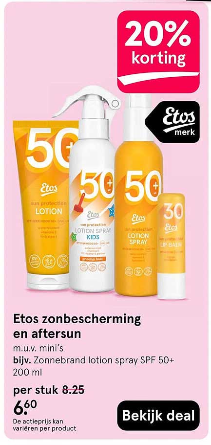 Etos zonbescherming en aftersun