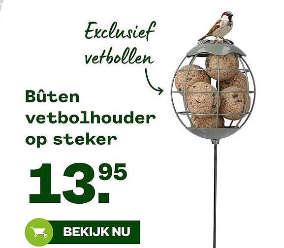 Exclusief vetbollen Bûten vetbolhouder op steker