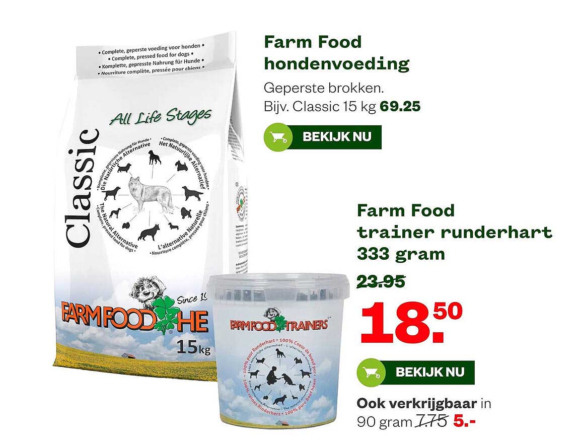 Farm Food hondenvoeding Gepreste brokken. Bijv. Classic 15 kg