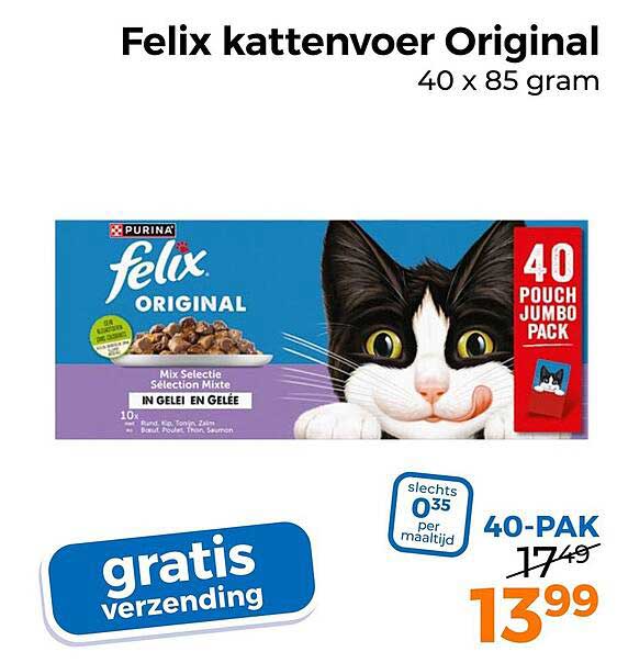 Felix kattenvoer Original 40 x 85 gram gratis verzending